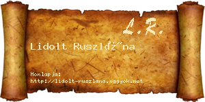 Lidolt Ruszlána névjegykártya